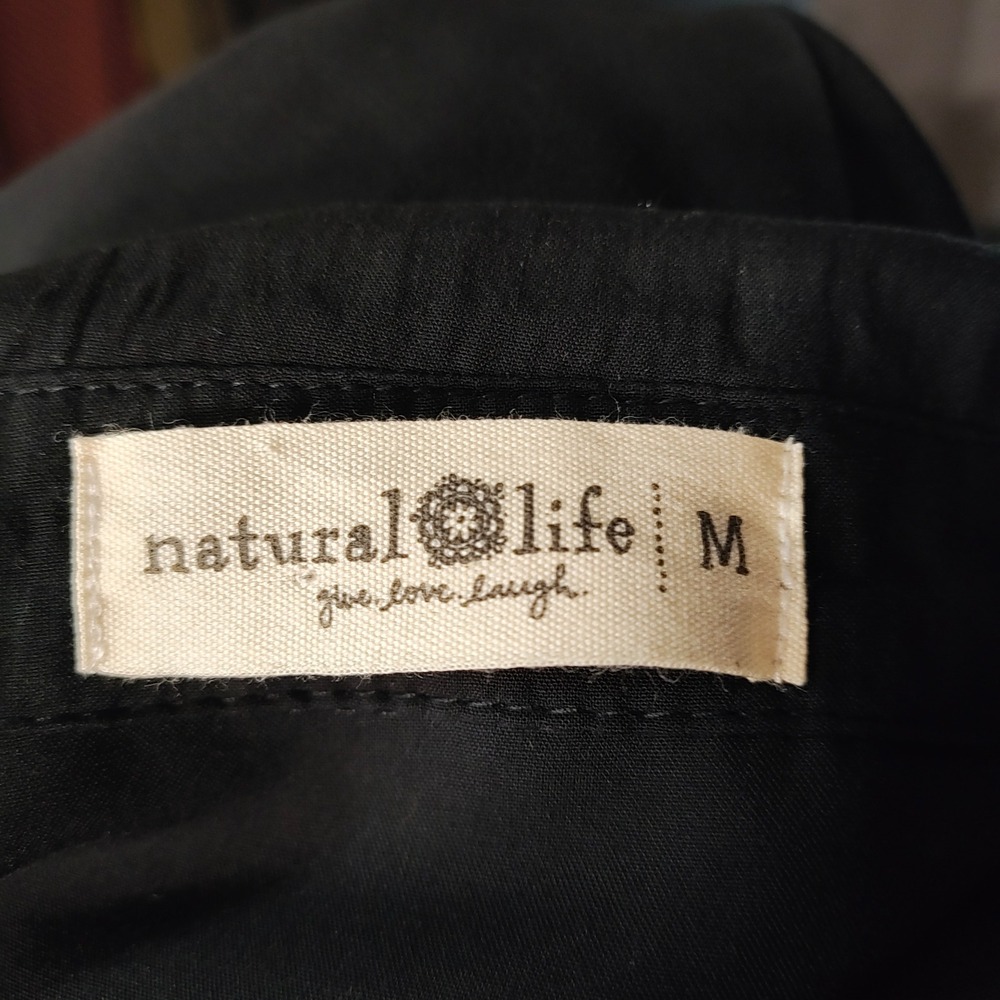 Natural Life Rebecca Midi Dress Black Tiered Rayon Pockets Lagenlook Flowy - M - Picture 8 of 9